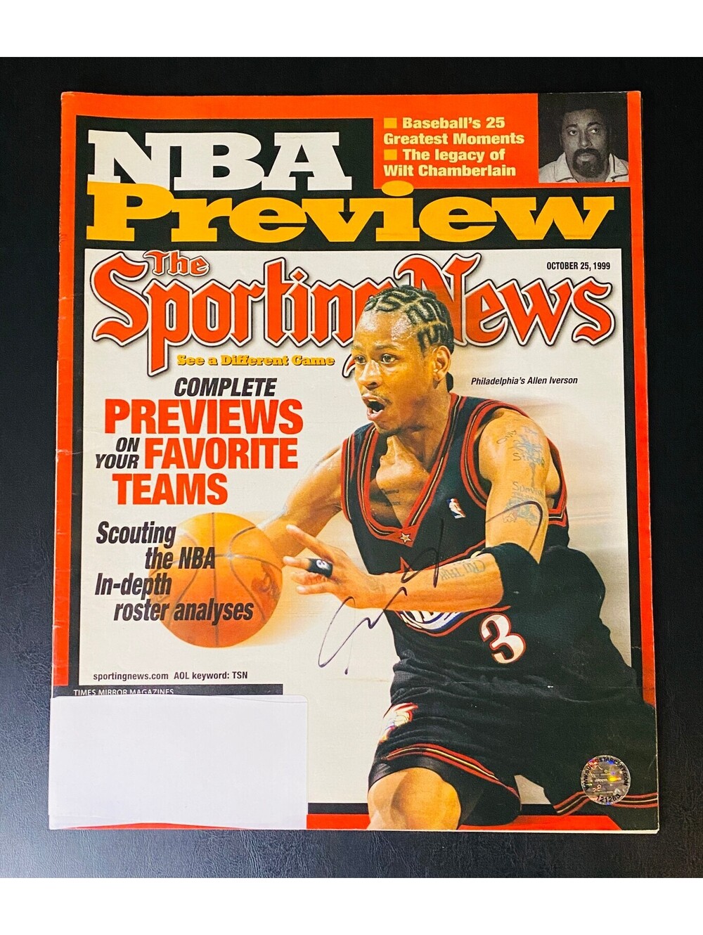 Allen Iverson Signed Sporting News Magazine With COA